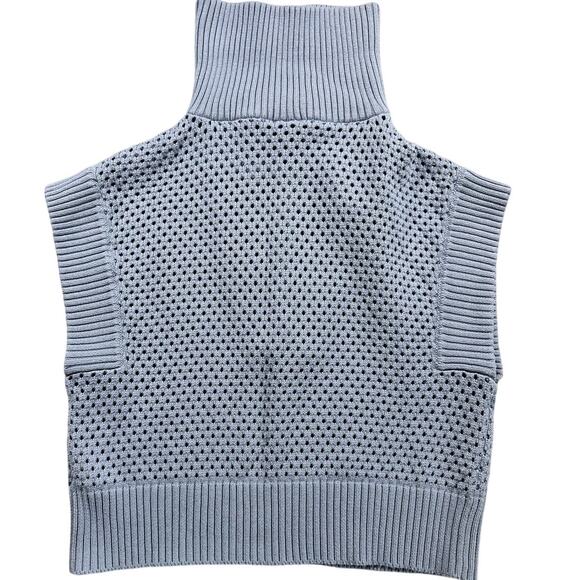 Varley Mila Half Zip Sleeveless Sweater Light Blue Size Small - Picture 9 of 9